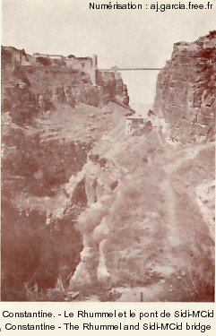 Constantine. - Le Rhummel et le pont Sidi-M'Cid