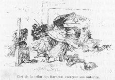 Chef de la tribu des Haractas exerçant son autorité.