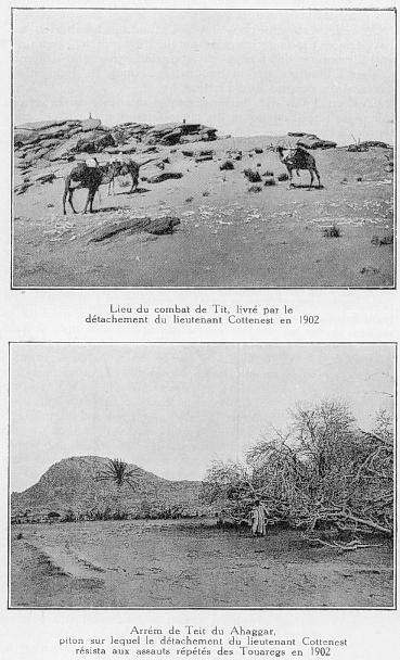 En haut: Lieu de combat de Tit, en bas: Arrm de Teit du Ahaggar