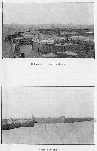 En haut: IN-SALAH, Bordj militaire, en bas: Poste d'Aoulef
