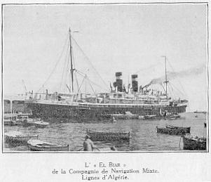 L'  EL BIAR  de la Compagnie de Navigation Mixte. Lignes d'Algrie.