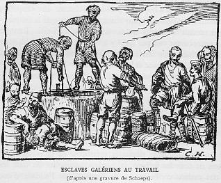 ESCLAVES GALRIENS AU TRAVAIL.