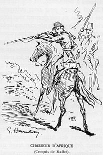 CHASSEUR d'AFRIQUE (Croquis de Raffet).