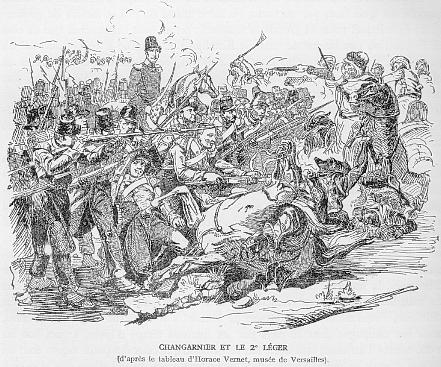 CHANGARNIER ET LE 2EME LEGER (d'après le tableau d'Horace Vernet, musée de Versailles).