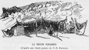 La tente touareg (d'après une étude peinte de P. E. Dubois).